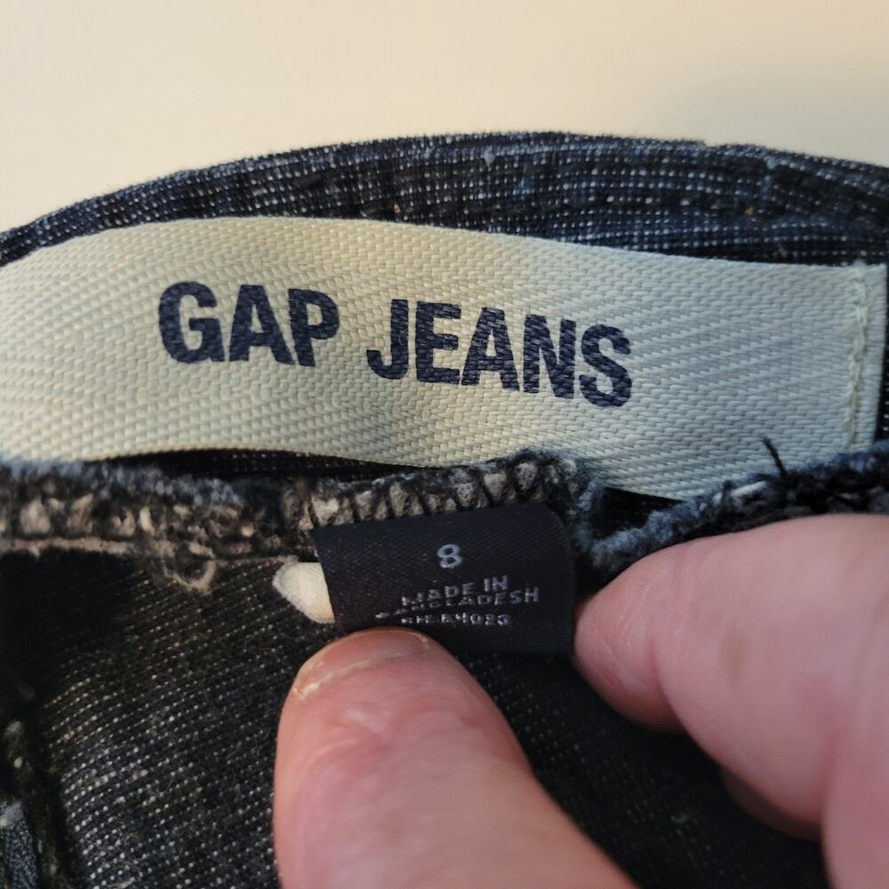 Vtg Y2k Gap Jeans 100% Cotton Blue Denim Lace Up Knee Length Skirt Women's 8 - Picture 10 of 11